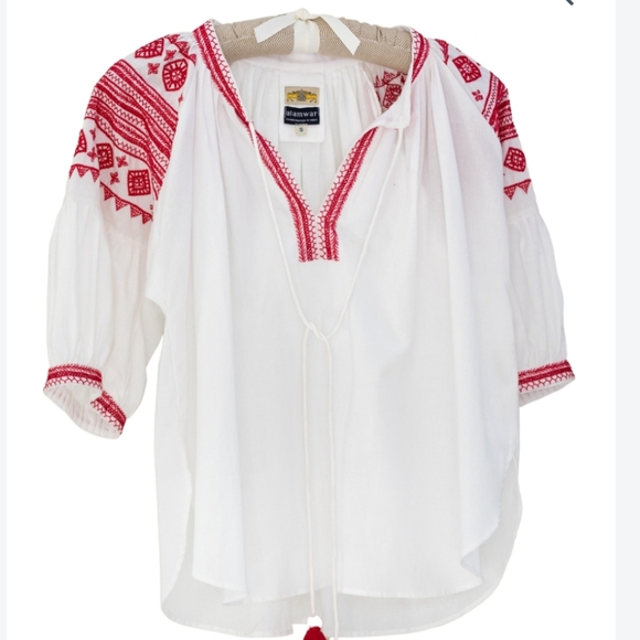 AlaMwar Salma Blouse Red Handmade Embroidery Size XL - Picture 1 of 15